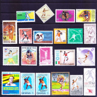 Sports Shot Put, All Different 21 MNH Stamps Collection - Athletics
