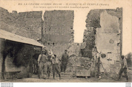 MILITARIA GUERRE 14-18 WW1 SAINT ETIENNE AU TEMPLE Les Ruines Après Les Terribles Bombardements - War 1914-18