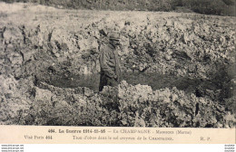 MILITARIA GUERRE 14-18 WW1 En Champagne Massiges ... Trou D'obus Dans Le Sol Crayeux De La Champagne - War 1914-18