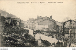 MILITARIA GUERRE 14-18 WW1 Clermont En Argonne Ruines Et Rue Gambetta - Guerre 1914-18