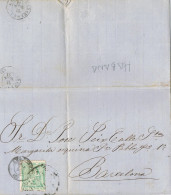 54815. Carta Entera HABANA (Cuba) 1871 A Barcelona. Sello Antillas Num 23 - Kuba (1874-1898)