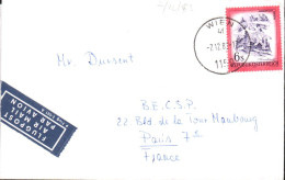 AUTRICHE SEUL SUR LETTRE AVION POUR LA FRANCE 1983 - Cartas & Documentos