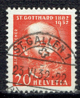 50ème Anniversaire Du Percement Du Tunnel Du Saint-Gothard : Alfred Escher - Used Stamps