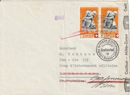 Suisse Lettre Censurée Fraubrunnen Pour Le Camp Internement Grafenried 1940 - Postmark Collection