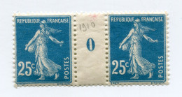 FRANCE N°140 ** EN PAIRE AVEC MILLESIME 0 ( 1910 ) - Millésimes