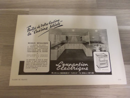 Reclame Advertentie Uit Oud Tijdschrift 1951 - La Cuisine Idéale - L'expansion Electrique - Meubles Métalliques - Advertising