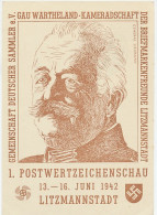 Postal Stationery Germany 1942 Karl Litzmann - WWI - Litzmannstadt - Stamp Exhibition - Guerre Mondiale (Première)