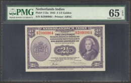 Netherlands Indies Indonesia 2.5 2 1/2 Gulden P-112a 1943 PMG 65 EPQ GEM UNC - Indonesien