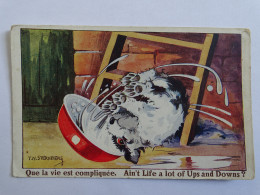 CPA - Chien Illustrateur Y W Sternberg - Que La Vie Est Compliquée - Ain't Life A Lot Of Ups Ans Downs ? Chutte Echelle - Hunde