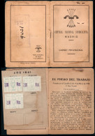 Madrid - Guerra Civil - Em. Local Nacional - (*) S/Cat - Carnet "Central Nacional Sindicalista" + 3 Viñetas "2 Pta. CNS" - Emisiones Repúblicanas