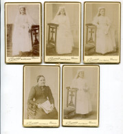 Lot De 5 CDV Cartes Photos Non Identifié VIENNE L.DUMAS  Photographie Communiante - Non Classés