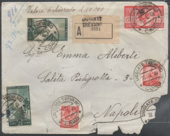 ITALIA REPUBBLICA - 1945 - Lettera Assicurata Da Como A Napoli . - 1946-60: Marcophilia