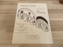 Reclame Advertentie Uit Oud Tijdschrift 1952 - Compagnie Maritime Des Chargeurs Réunis / Comp. De Navigation Sud-Atlanti - Pubblicitari