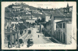 Firenze Fiesole San Domenico Tram Carrozza ABRASA PIEGHINE Cartolina WX1407 - Firenze