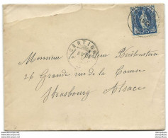 169 - 23 - Enveloppe Envoyée De Cartigny à Strasbourg 1900 - Covers & Documents