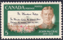 Canada McRae Poet Flanders Fields Coquelicots Poppy Poppies MNH ** Neuf SC (04-87d) - WO1