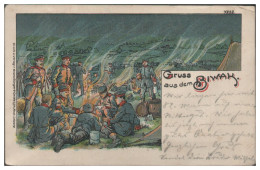 XX19302/ Gruß Aus Dem Biwak Militär Manöver  Bürger & Ottillie Litho AK 1907 - Autres & Non Classés