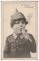 S4978/ Junge In Uniform Raucht Eine Zigarre  1. Weltkrieg AK 1916 - Guerre 1914-18