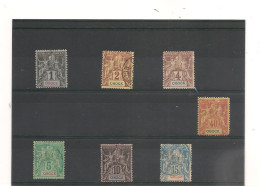 OBOCK 1892N° 32/37 Oblitérés Et 41 (**) Cote : 58,00 € - Used Stamps