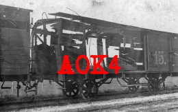 08 55 ARGONNE Wagon Detruit Train Chemins De Fer Bombardement Nordfrankreich Feldpost 1915 1916 - Guerre 1914-18