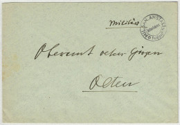 Schweiz, Brief Feldpost Mil.San.Anstalt Interlaken - Olten, Courrier Militaire / Field Post - Documenten