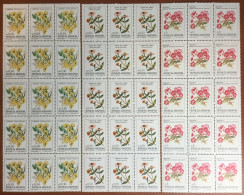 Argentina 1985 Flowers Definitives 3 Values In Blocks Of 15 MNH - Andere & Zonder Classificatie