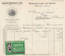 12-Guibert-Bousset & Cie .... Manufacture De Gants....Millau.(Aveyron)...1934 - Textile & Clothing