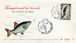 LUXEMBOURG FDC 1963 CHAMPIONNAT DU MONDE DE PECHE AU COUP - Sonstige & Ohne Zuordnung