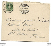 75 - 70 - Enveloppe Envoyée De Genève 1891 - Cartas & Documentos