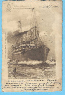 Hamburg-Amerika Linie-1902-An Bord Des Doppelschrauben-Reichspost Dampfers "Hamburg"-Artiste Lithographie Willy Stöwer - Steamers