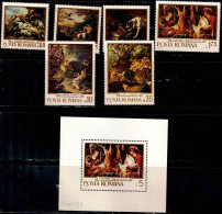 ROMANIA 1970 PAINTING MI No 2876-81+BLOCK 78 MNH VF!! - Unused Stamps