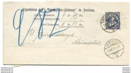 75 - 50 - Bande Pour Journal Envoyée D'Herisau 1902 - Storia Postale