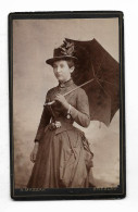 Y27766/ CDV Foto Frau Mit Regenschirm   A. Massak, Breslau Schlesien Ca. 1895 - Andere & Zonder Classificatie