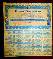 Forces Electriques SA 1928 Brussels ,share Certificate - Electricité & Gaz