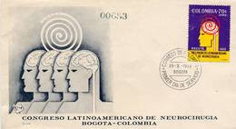 Lote 1189F, Colombia, 1969, SPD-FDC, XIII Congreso Latinoamericano De Neurocirugia, Neurosurgery - Colombia