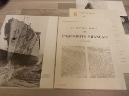 Reportage Uit Oud Tijdschrift 1952 - La Nouvelle Flotte Des Paquebots Français - Pubblicitari