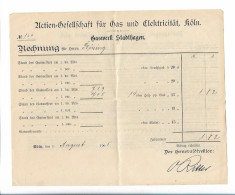 C5339/ Rechnung AG Für Gas- Und Elektrizität  Köln  1905 - Other & Unclassified