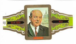 Y26858/ Zigarrenbinder Präsident Dean Rusk  USA  Lugano Zigarren 60er - Labels