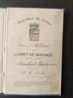 Carnet De Mariage Commune D'Alleux - Montfort Vandermet - Province De Liège - Mitgliedskarten
