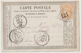 FRANCE - PRECURSEUR Sur Carte. CERES 15ct. GROS CHIFFRES. 121. - 1870 Siege Of Paris