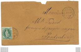 75 - 15 - Enveloppe Envoyée à Pontarlier - Cachets à Date Kriegstetten 1883 - Storia Postale