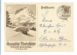 Y25381/ Ganzsache Olympiade 1936 Winterspiele Garmisch-Partenkirchen  - Olympische Spiele