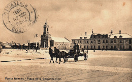 Chile Punta Arenas Plaza De La Gobernacion Patagonia Carruaje En Paisaje Nevado Edicion GM Grossi - Chile