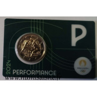 FRANCE - 2 EURO 2024 - JEUX OLYMPIQUES 2024 - HERCULE LUTTE - NOTRE DAME - COINCARD VERTE "P" - BU - Frankreich