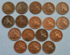 Belgique / Belgium • 17x  • 1 Centime • ≥ 1845 • All Different • Some Scarcer Dates, Overdates Or High Grades • [24-622] - Collections