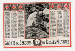 WWI Petit Calendrier 1919 "Société De Secours Aux Blessés Militaires" WW1 - Kleinformat : 1901-20