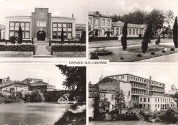 31 Grenade Sur Garonne Vues Hotel De Ville Jardins Pont Sur La Save Nouvel Hospice CPSM GF Cachet 1962 - Otros & Sin Clasificación