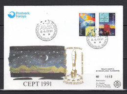 Feroe(Iles) 1991 - FDC Special - EUROPA CEPT - Europe Spatiale - Tirage Limite A 60 Ex.numerotes - 1991