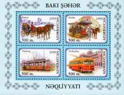 Azerbaijan - 1999 - Urban Transport In Baku - Mint Stamp Sheetlet - Azerbaiján