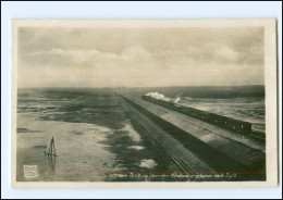 V353/ Hindenburgdamm Nach Sylt  Eisenbahn Foto AK 1931 - Sylt